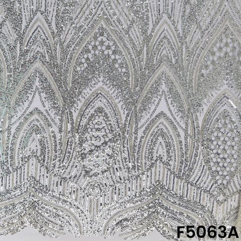 Cut Dana Sequins Embroidered Net Fabric-F5063